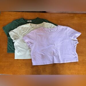 Cotton On Women’s The Baby T Cropped Trio - Green, Light Green, Lavender Size XL